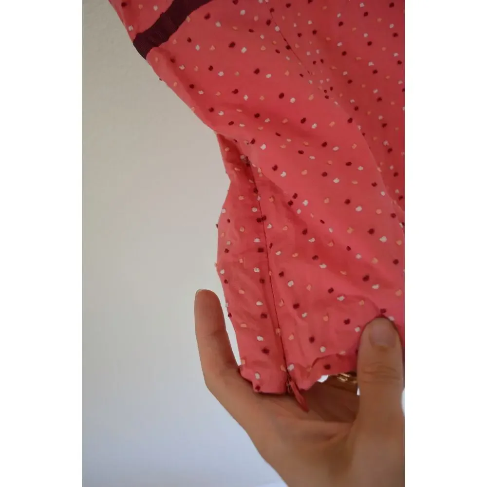 Y2K Cotton Ribbon Trim Dot Print Camisole Size Large